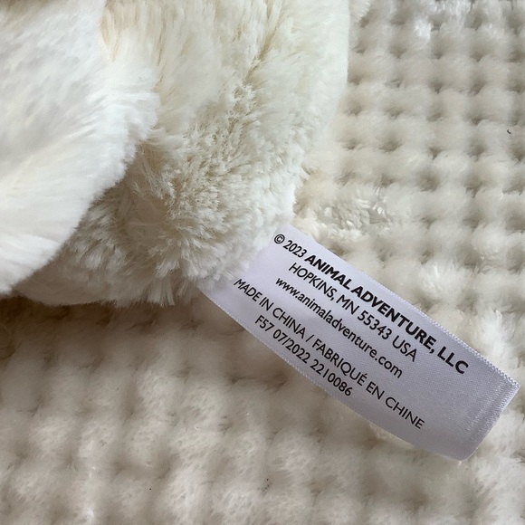 Animal Adventure Plush White Bear Pink Heart Valentines Stuffed Animal Toy - Picture 8 of 10